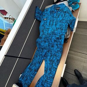 Wildfang Blue and Black Jumpsuit